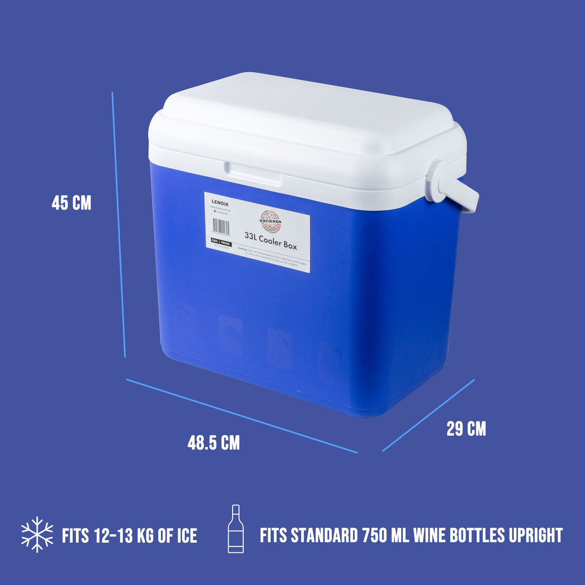 33L Portable Cooler Box Ice Chest for Picnic, Camping, Fishing