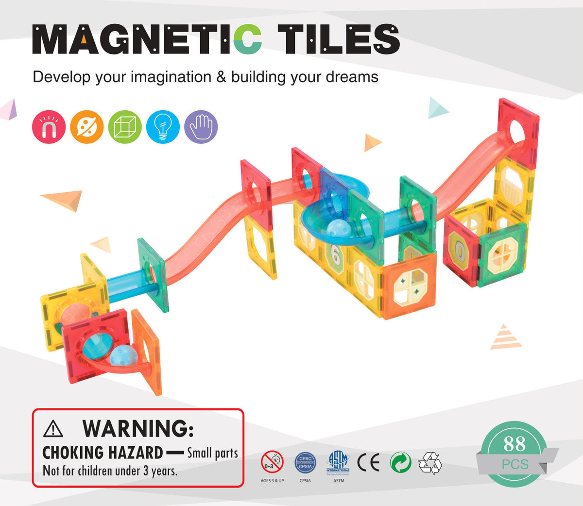 88 Pcs non-toxic STEM Educational