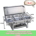 9L Stainless Steel Chafing Dish with 3 x 3L Pans