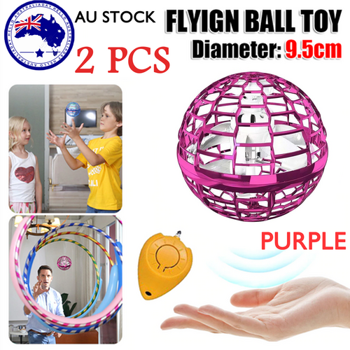 2pcs PURPLE Flying Ball Mini Hand UFO Toys Drone Helicopter Hover Quadcopter Kids Toys
