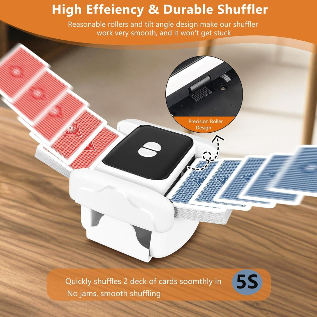 2 Deck Automatic Card Shuffler Board Game Poker Playing Cards
