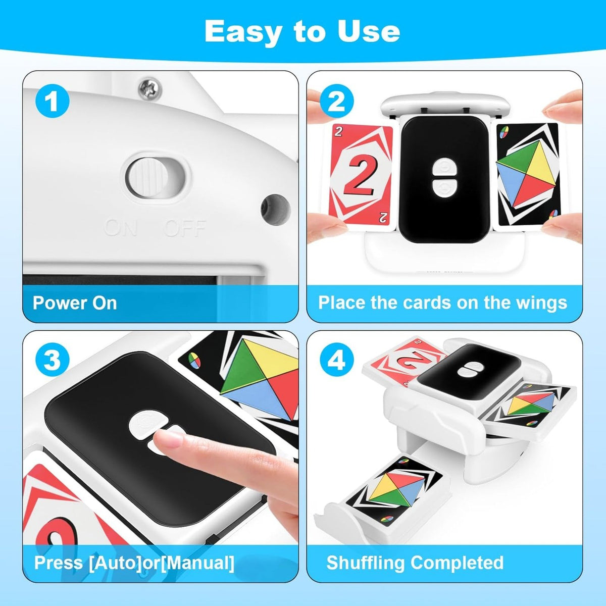2 Deck Automatic Card Shuffler Board Game Poker Playing Cards