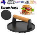 7" Heavy Duty Burger Press W/ Solid Wood Handle for Meat Smasher