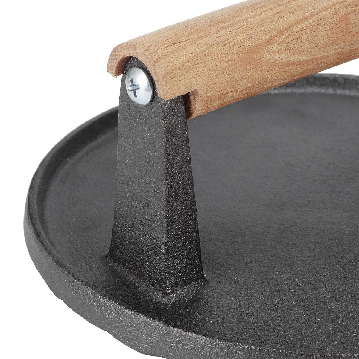 7" Heavy Duty Burger Press W/ Solid Wood Handle for Meat Smasher