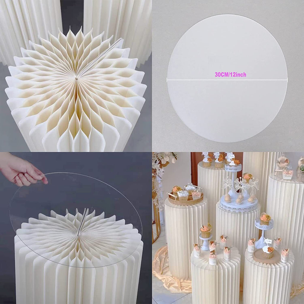 Cardboard Cylinder Display Plinths, 30 cm Diameter, Set of 4