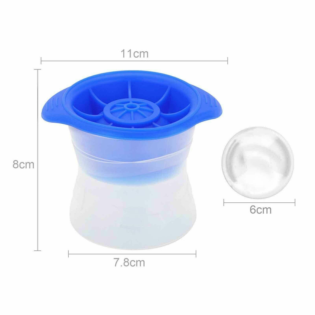 2pcs blue Silicone Ice Ball Mold Sphere Cube Maker Mould Jelly