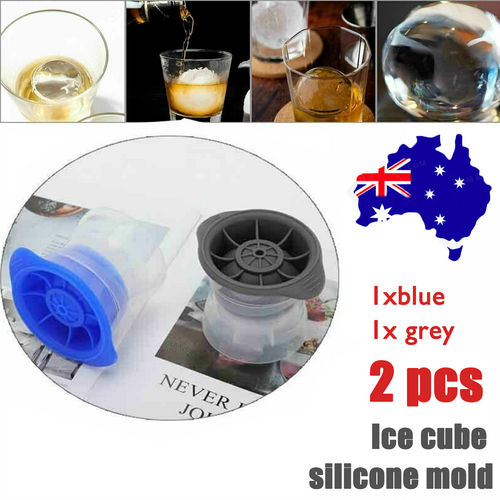 Silicone Ice Ball Moulds, Blue and Grey, 2 Pack