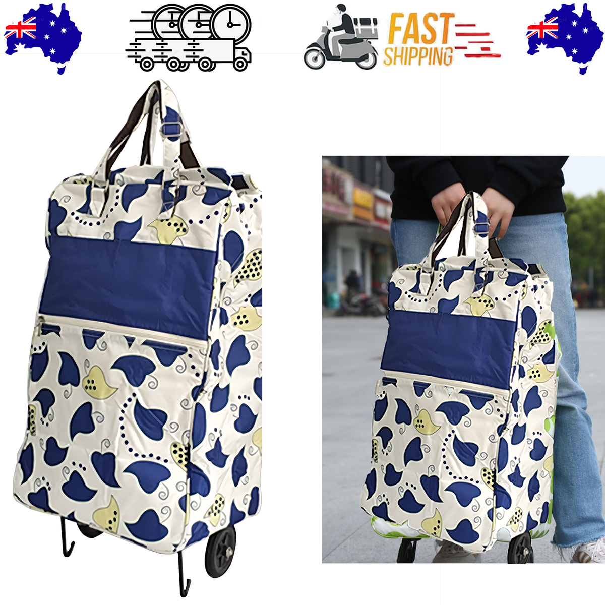 Shopping Trolley Cart Bag Foldable Wheels Carts Bags Market Luggage