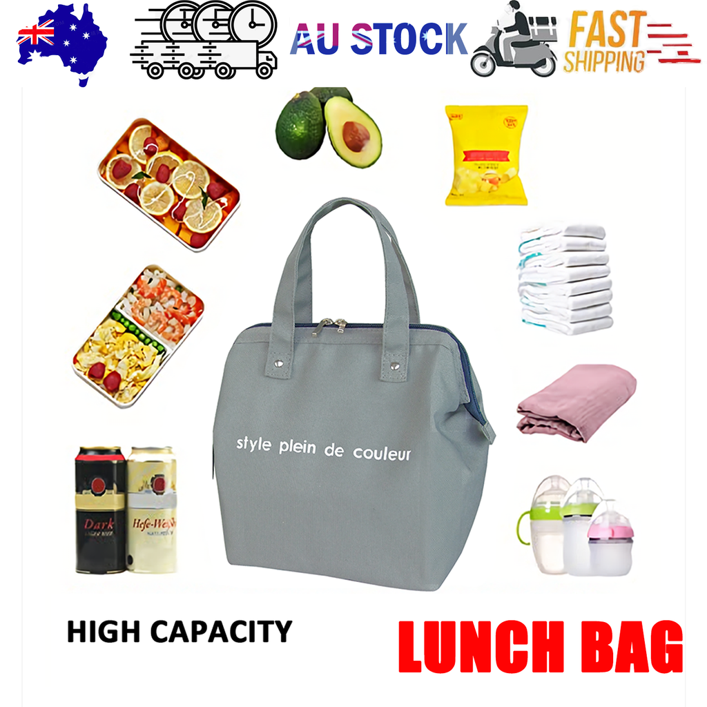 Insulated Thermal Cooler Lunch Bag Portable Picnic Storage Bag Pouch