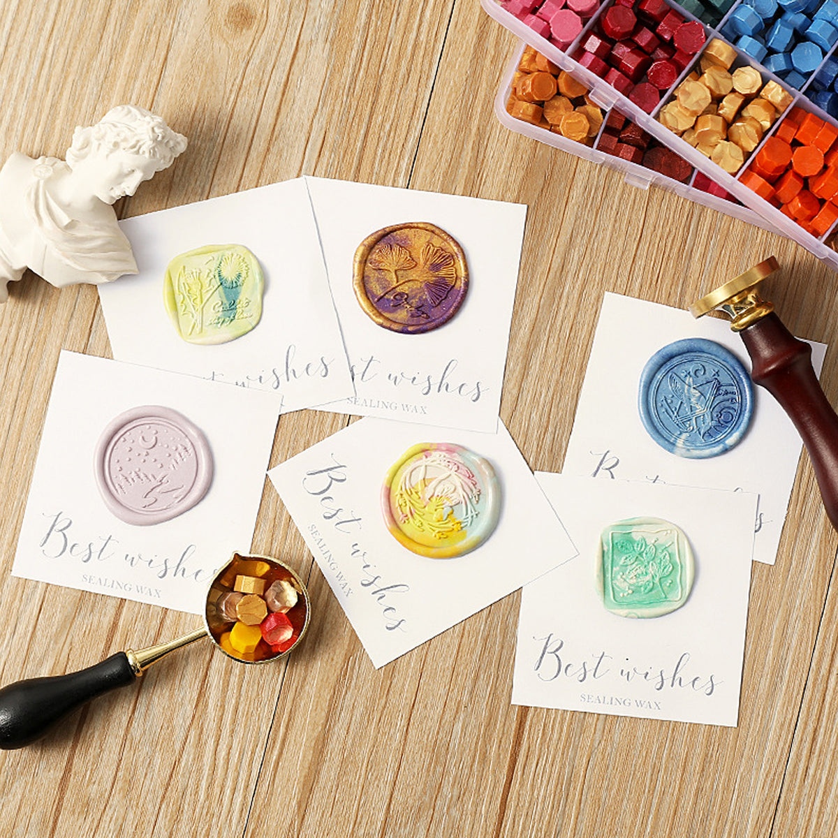 Vintage DIY Octagonal Sealing Wax Tablet Seal Stamp Wax Beads Wedding Invitation
