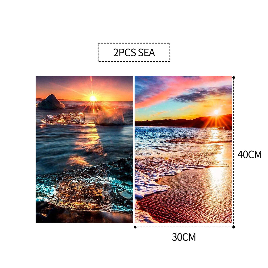 2PCS 5D Diamond Painting Kits Diamond Glue Art Kit Paint for Adults