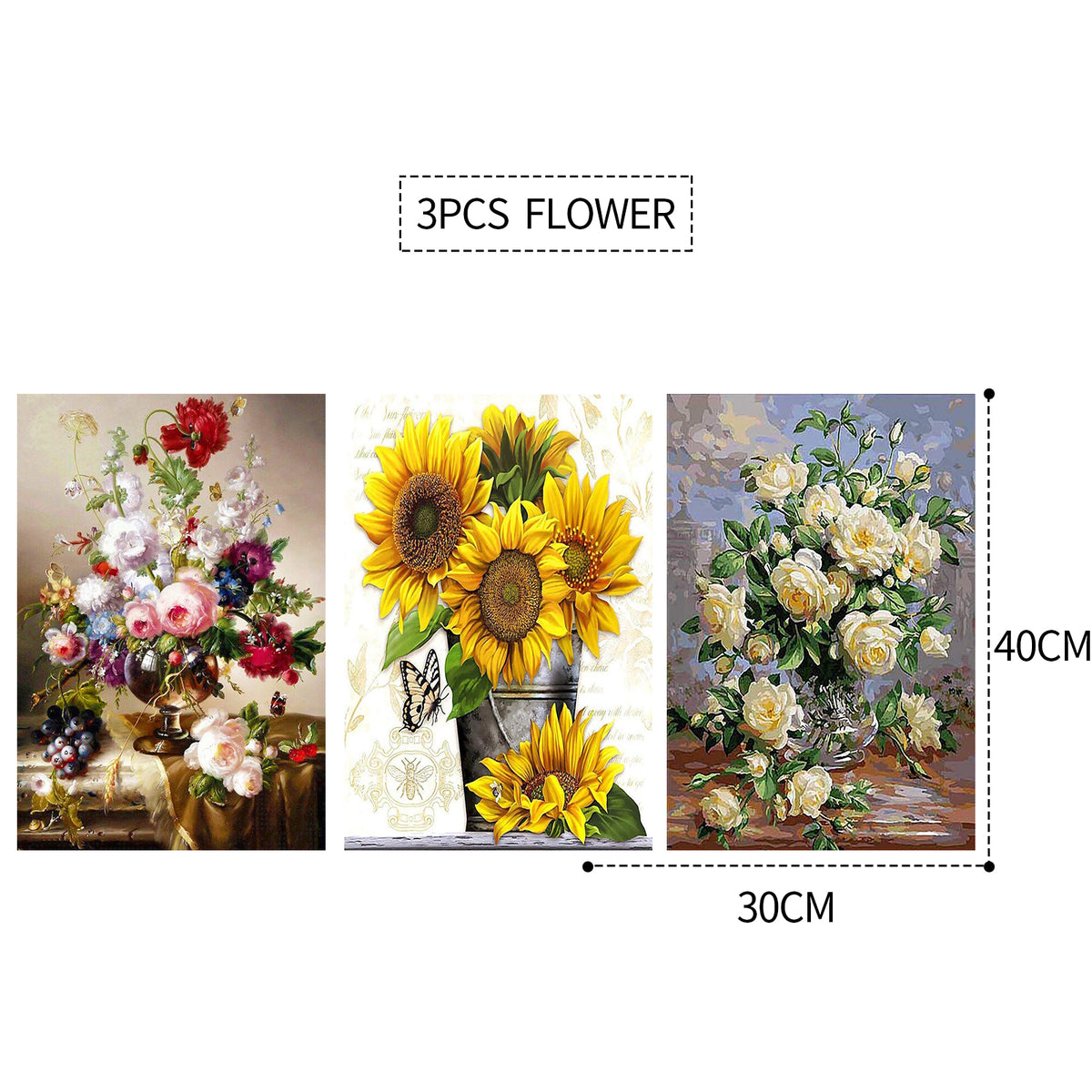 3PCS 5D Diamond Painting Kits Diamond Glue Art Kit Paint for Adults