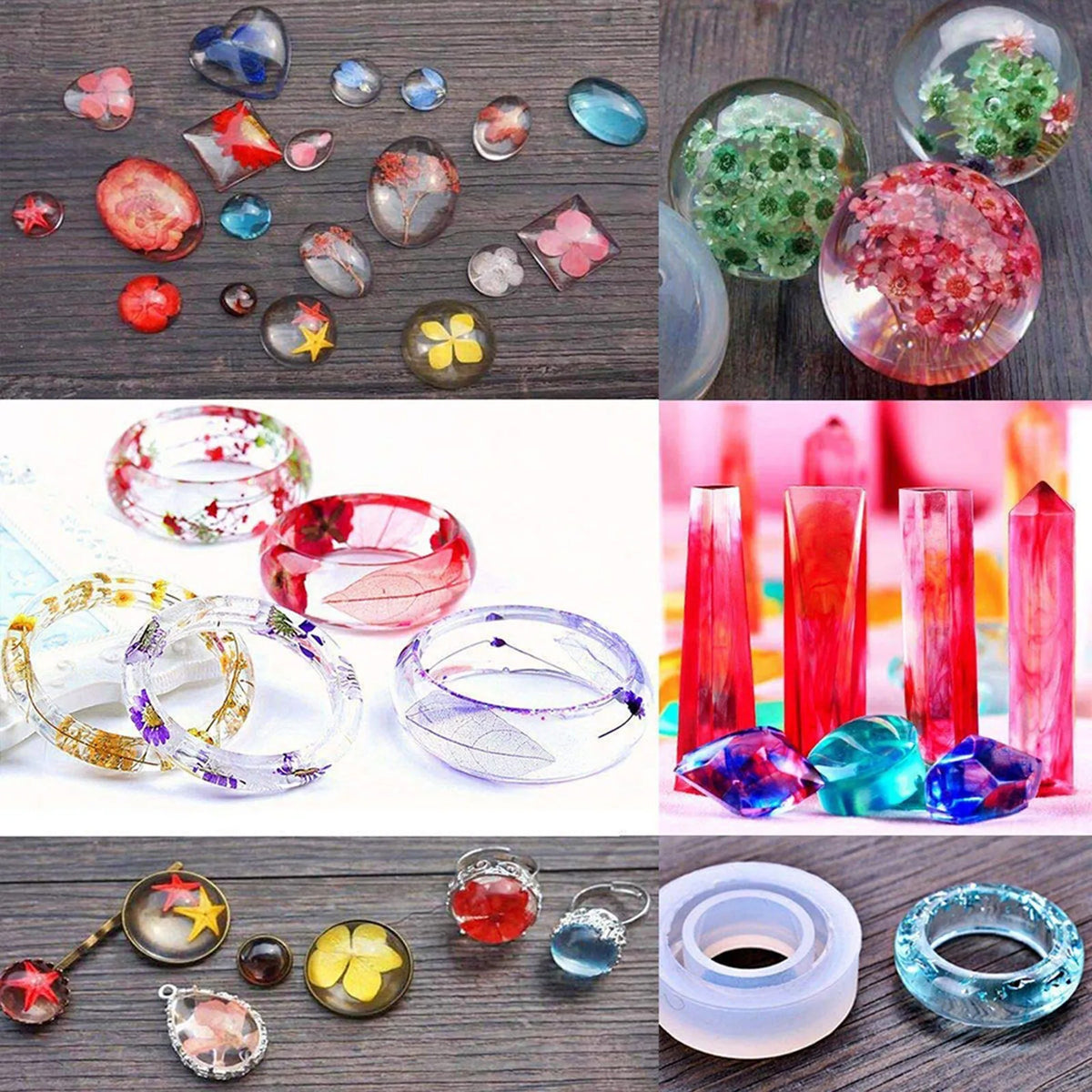 93Pcs/Set Resin Mold Epoxy Resin Mold Dropper Spoon Powder Set Kit