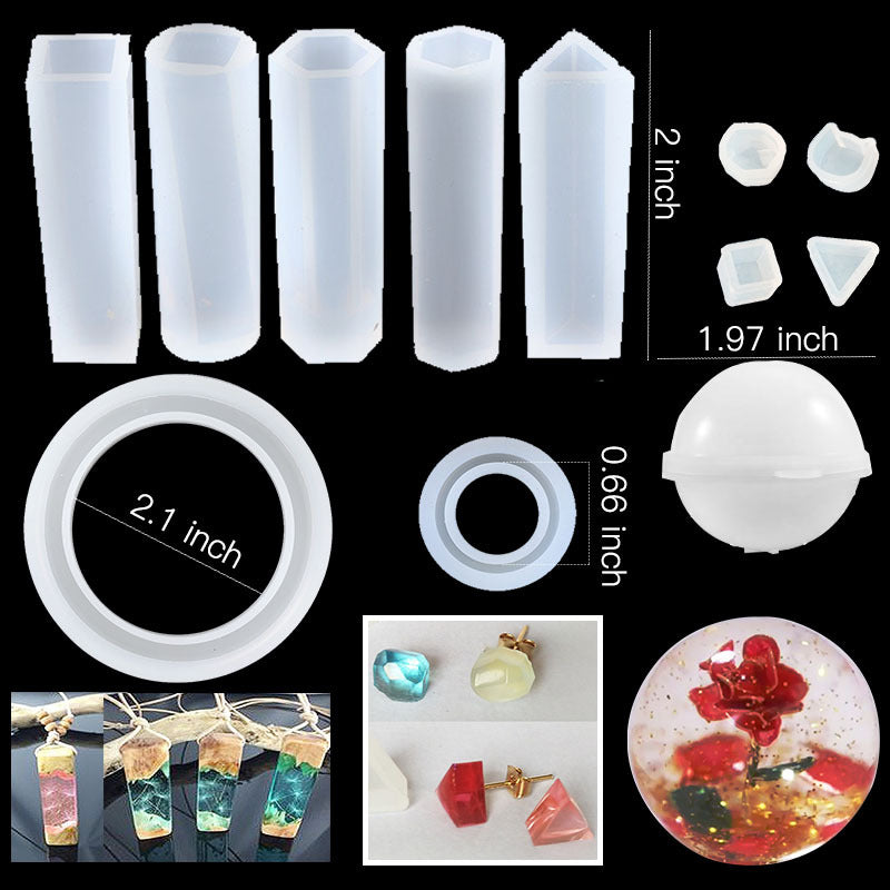 93Pcs/Set Resin Mold Epoxy Resin Mold Dropper Spoon Powder Set Kit