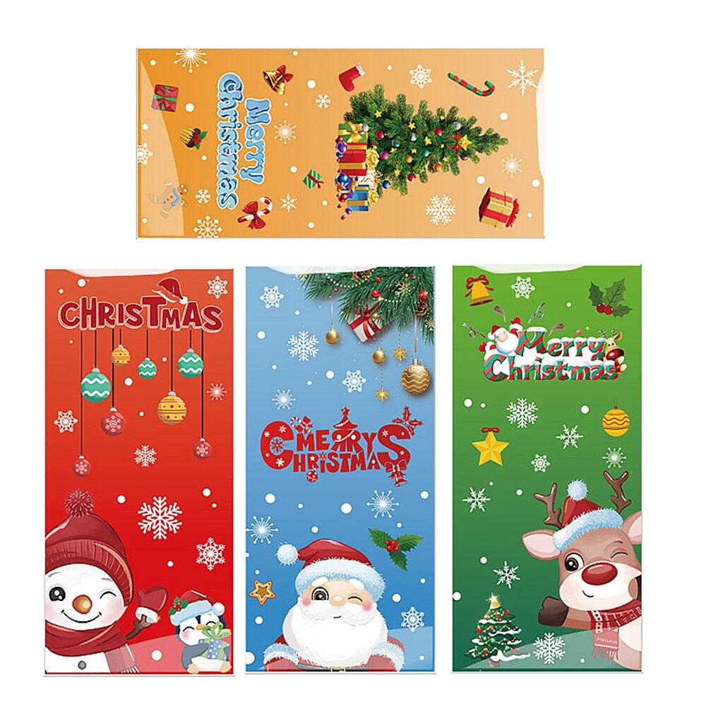50 PCS Christmas Gift Bags with Assorted Christmas Prints for Xmas