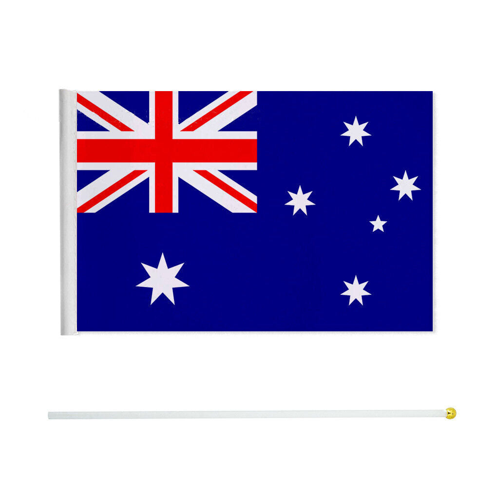 Small Waver Hand Held Aussie Flags Party Supplies Banner AU 8pcs