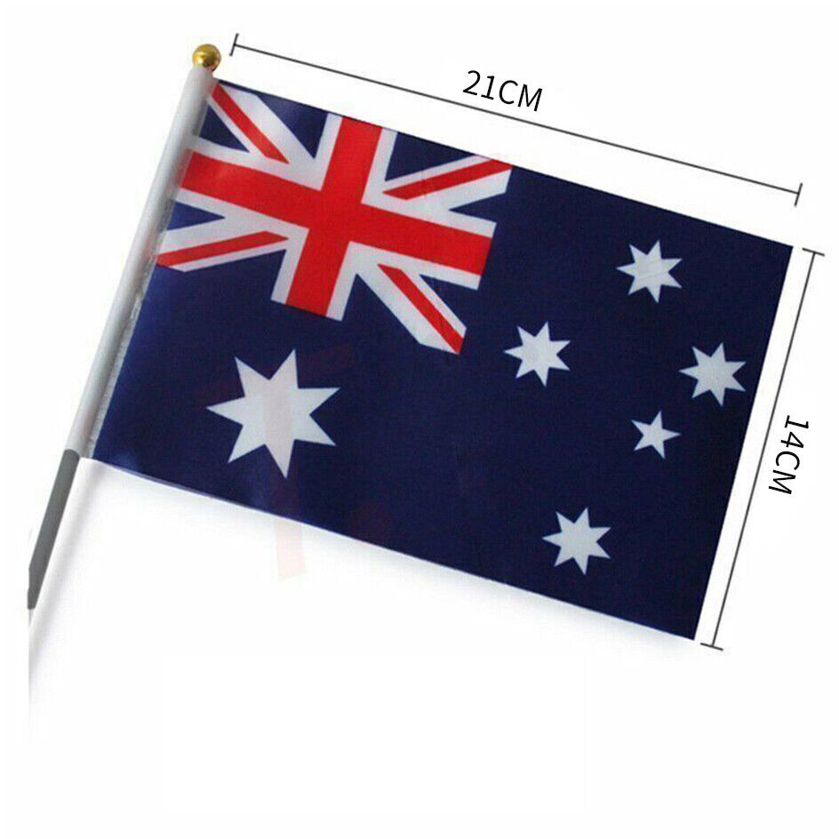 Small Waver Hand Held Aussie Flags Party Supplies Banner AU 8pcs