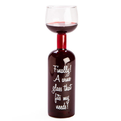 MDI Wine Bottle Novelty Glass, 750 mL, Clear