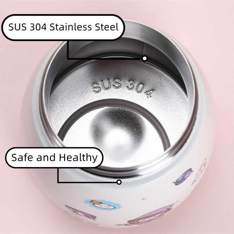Stainless Steel Water Bottle with Straw and Stickers, Blue, 1 L