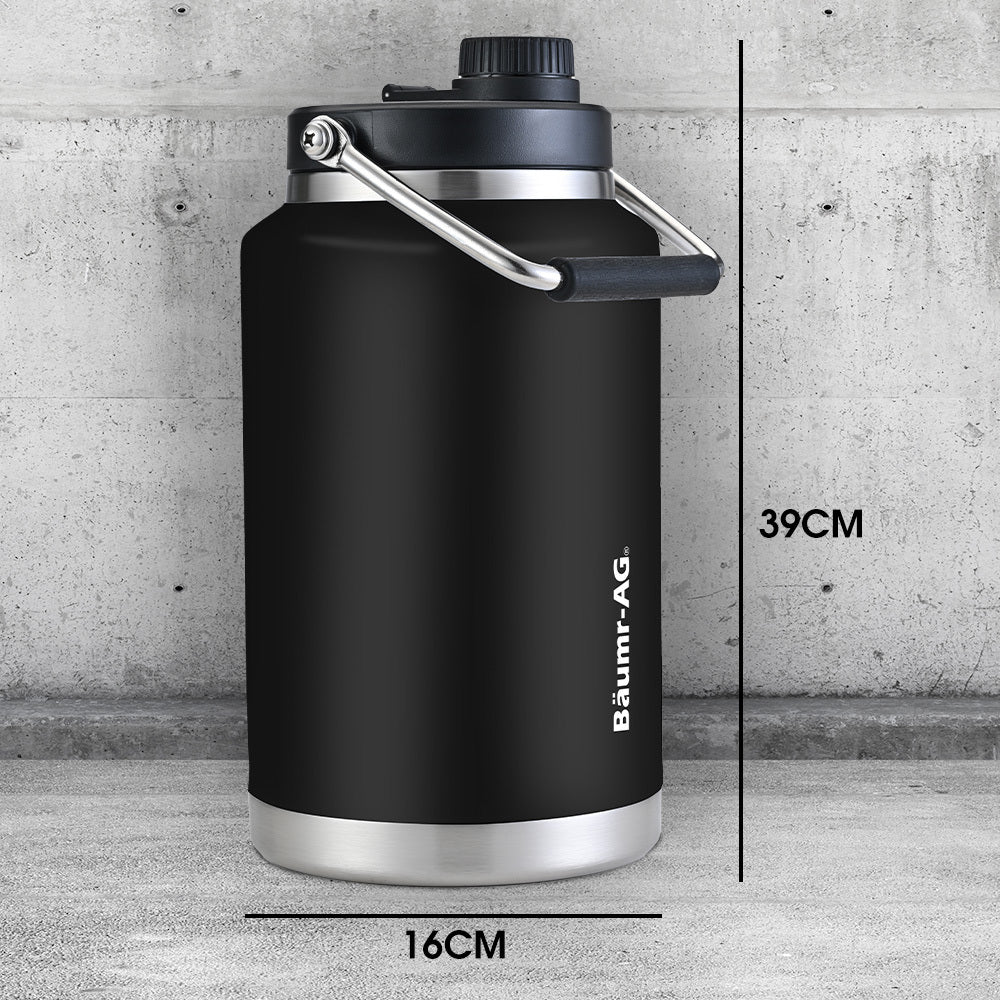 Baumr-AG Insulated Stainless Steel Drink Jug with Handle, Black, 3.8 L
