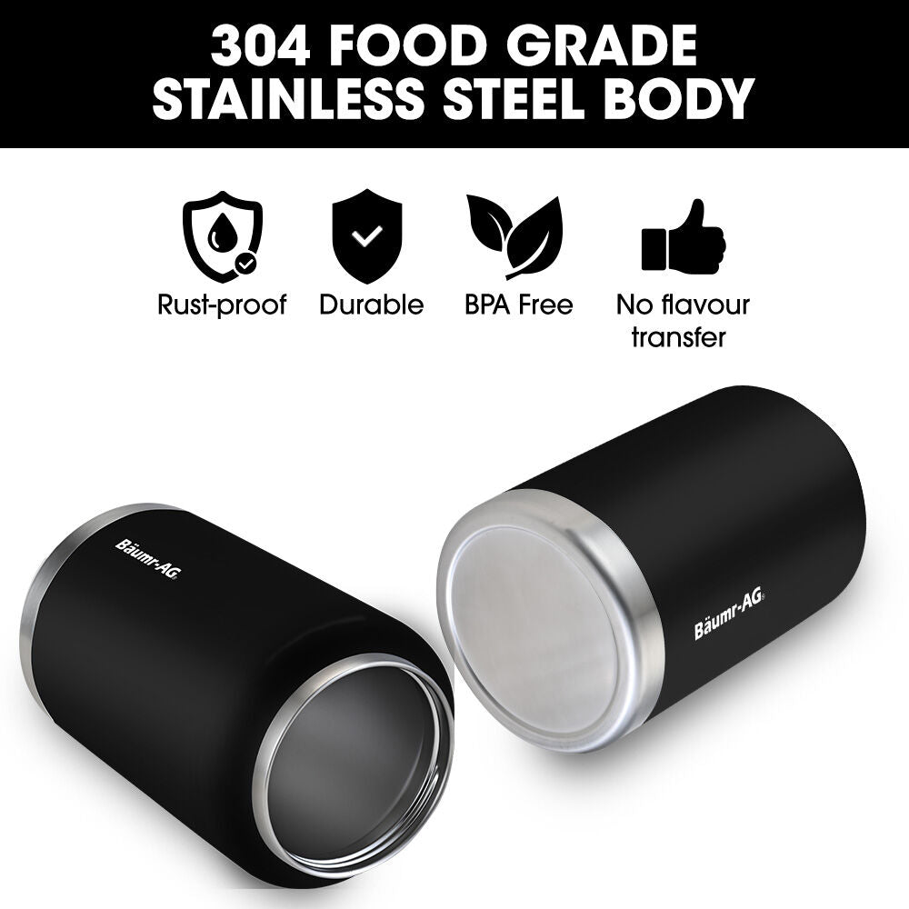 Baumr-AG Insulated Stainless Steel Drink Jug with Handle, Black, 3.8 L