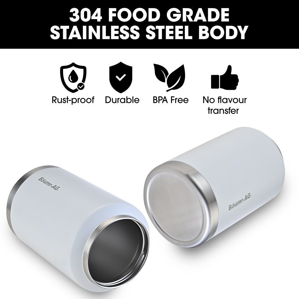 Baumr-AG Insulated Stainless Steel Drink Jug with Handle, White, 3.8 L
