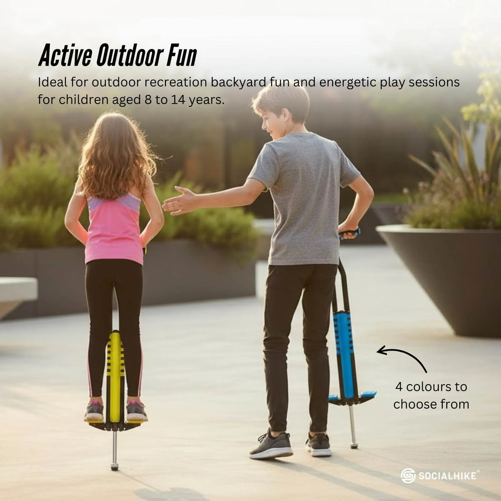 Social Hike Blue Pogo Stick - Kids Jumping Jackhammer Exercise Hopper