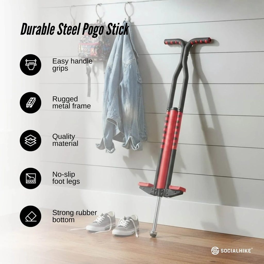 Social Hike Blue Pogo Stick - Kids Jumping Jackhammer Exercise Hopper