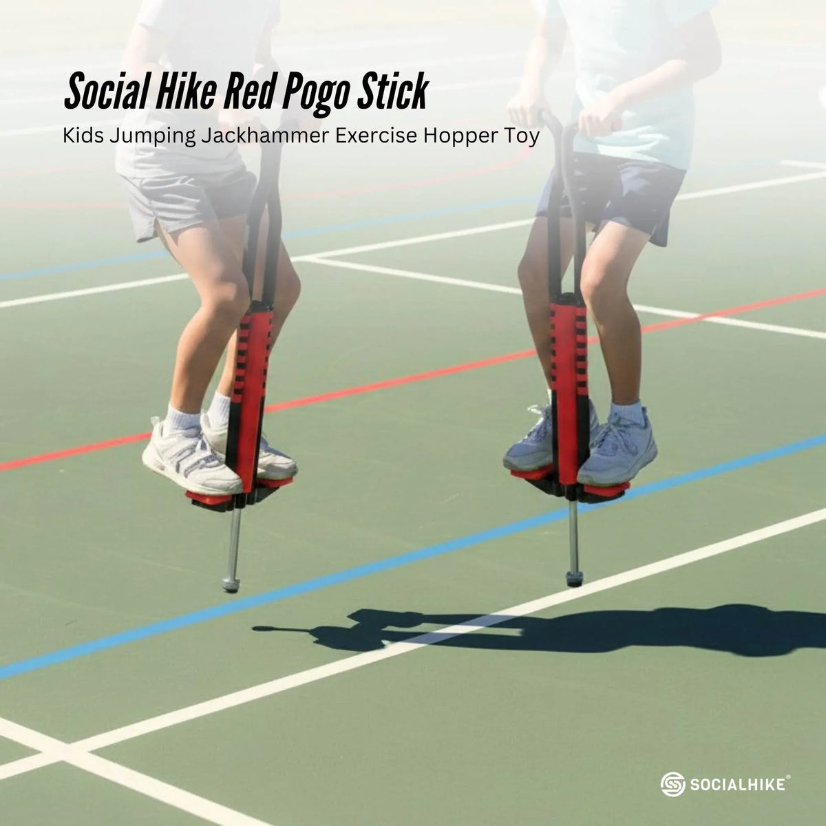 Social Hike Red Pogo Stick - Kids Jumping Jackhammer Exercise Hopper
