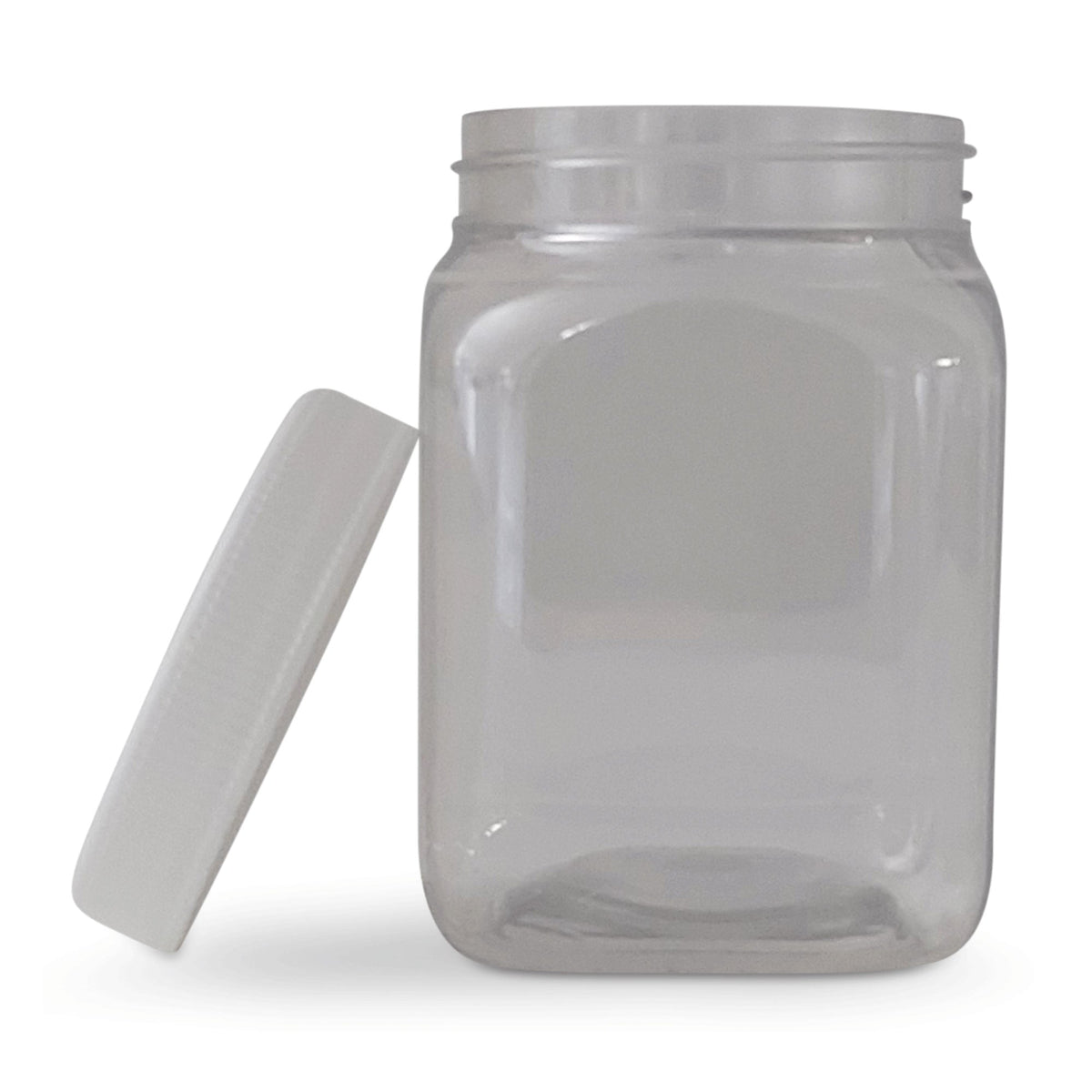 10X 250g Plastic Honey Jars + Lids - Square Clear Food Grade