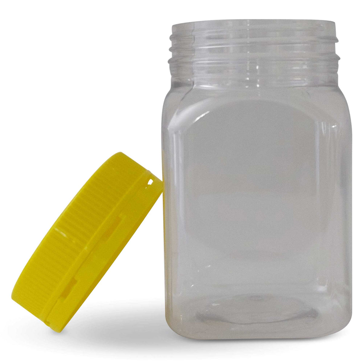 10X 500g Plastic Honey Jars + Lids - Square Clear Food Grade