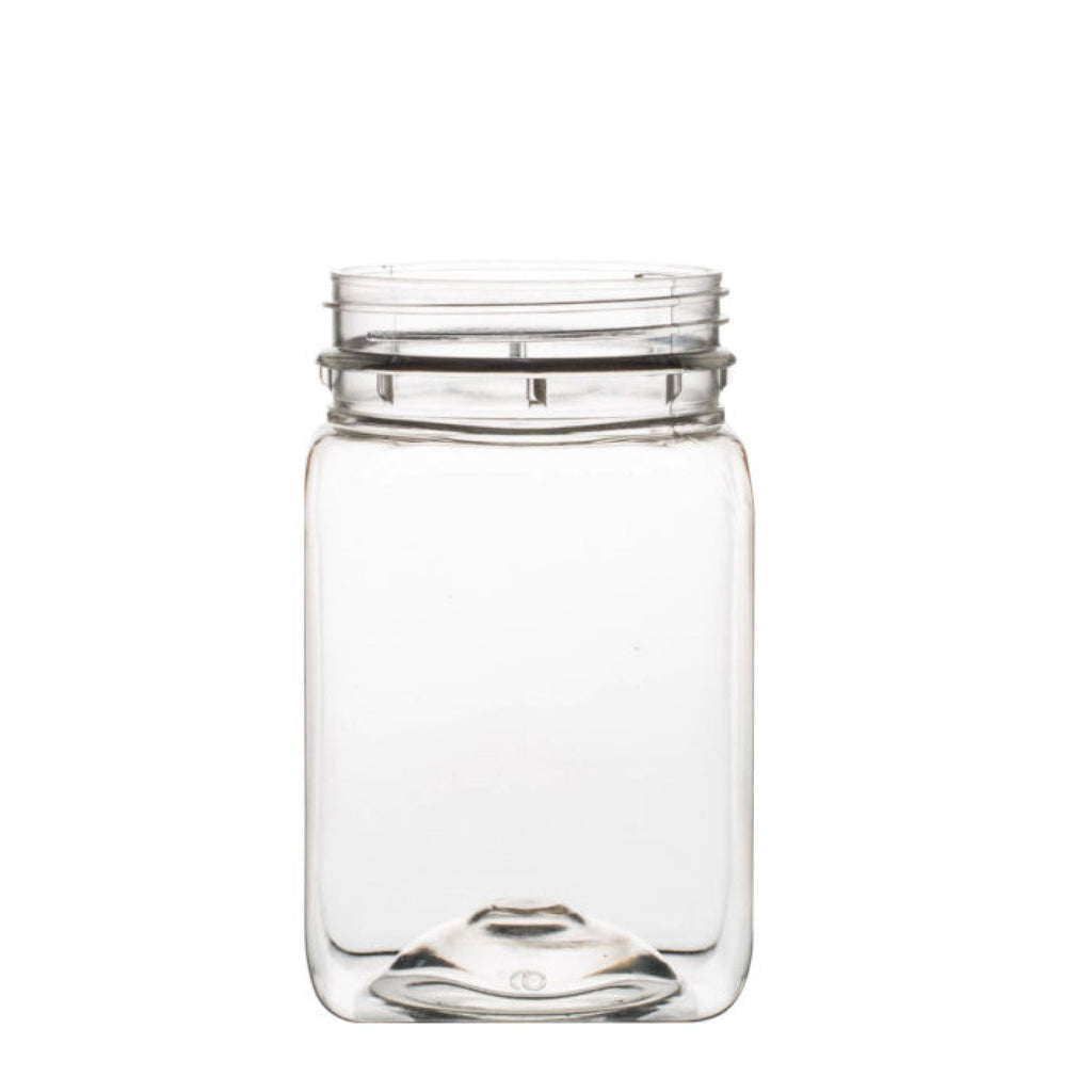 10X 500g Plastic Honey Jars + Lids - Square Clear Food Grade