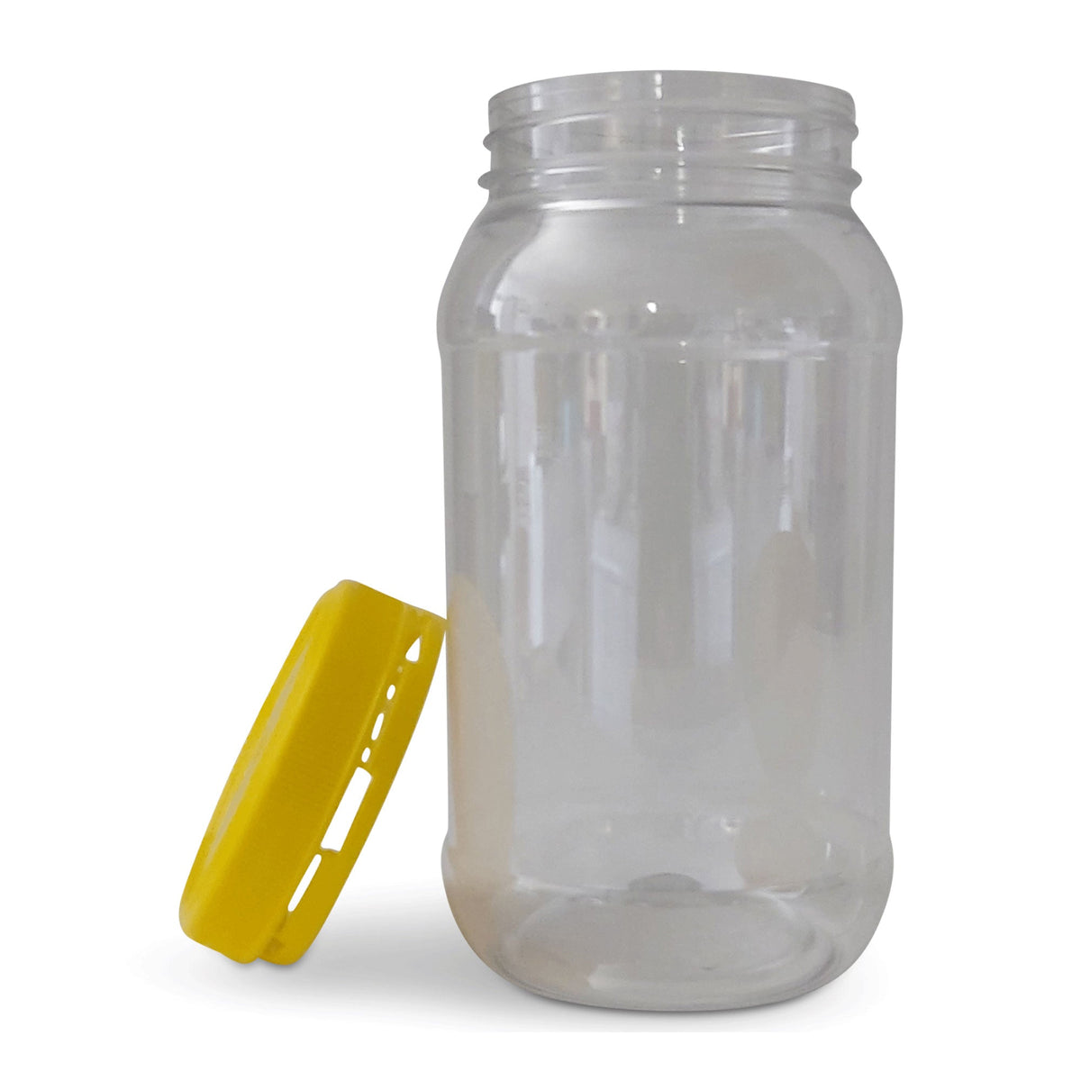 10X 1Kg Plastic Honey Jars + Lids - Round Clear Food Grade