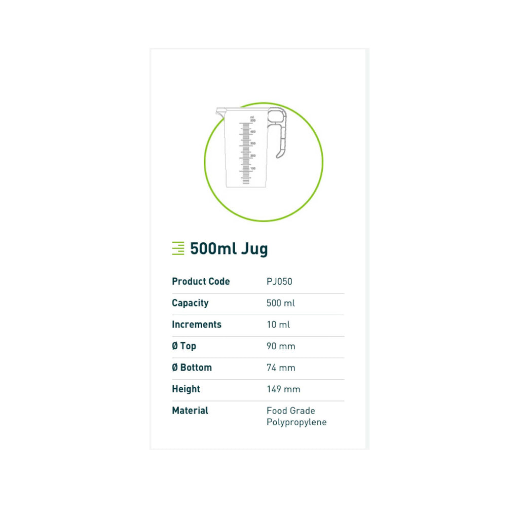 Kitchee Pro-Jug Heavy Duty Clear Measuring Jug, 500 ml