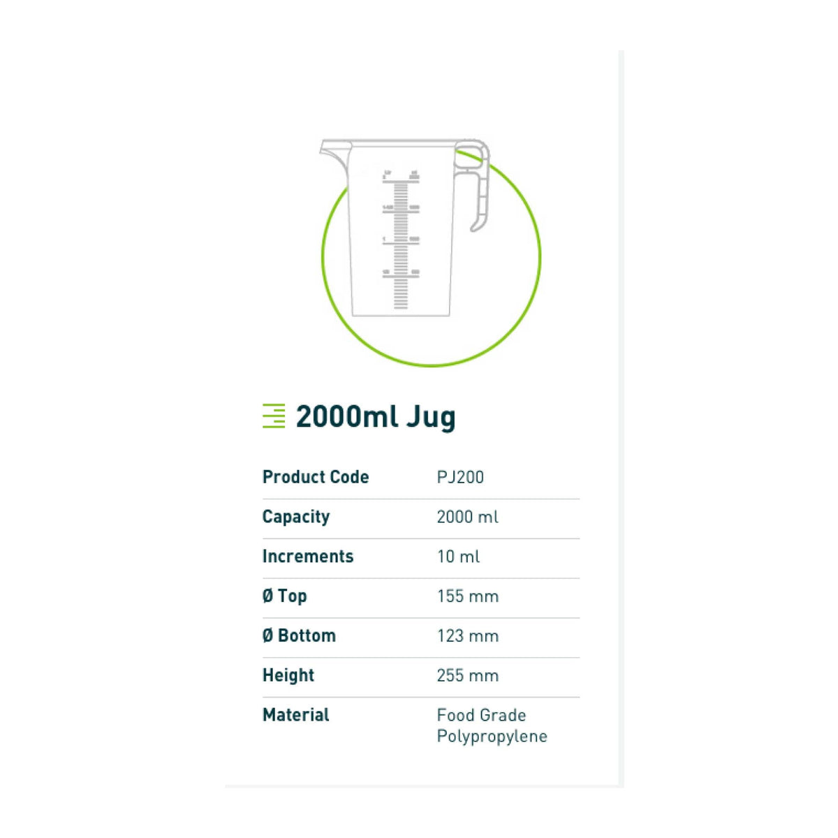 Kitchee Pro-Jug Heavy Duty Clear Measuring Jug, 2 L