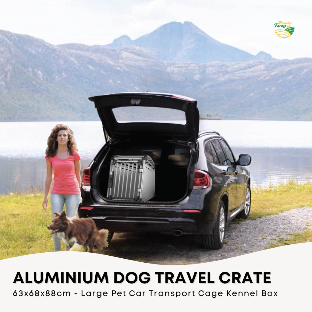 Aluminium Dog Travel Crate 63x68x88cm