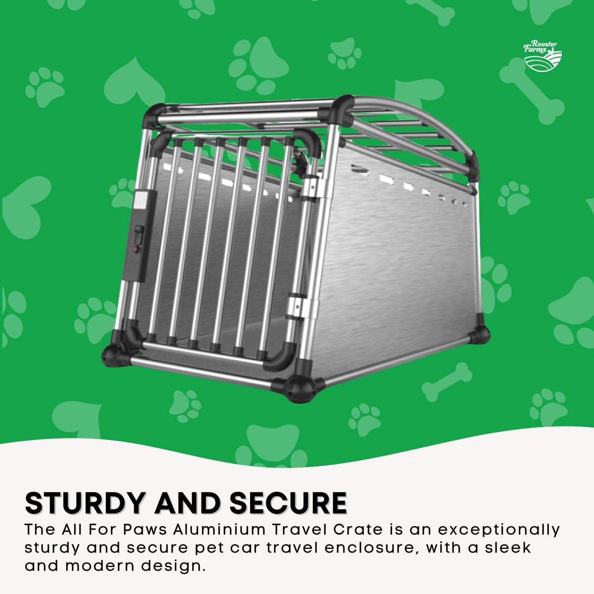 Aluminium Dog Travel Crate 63x68x88cm