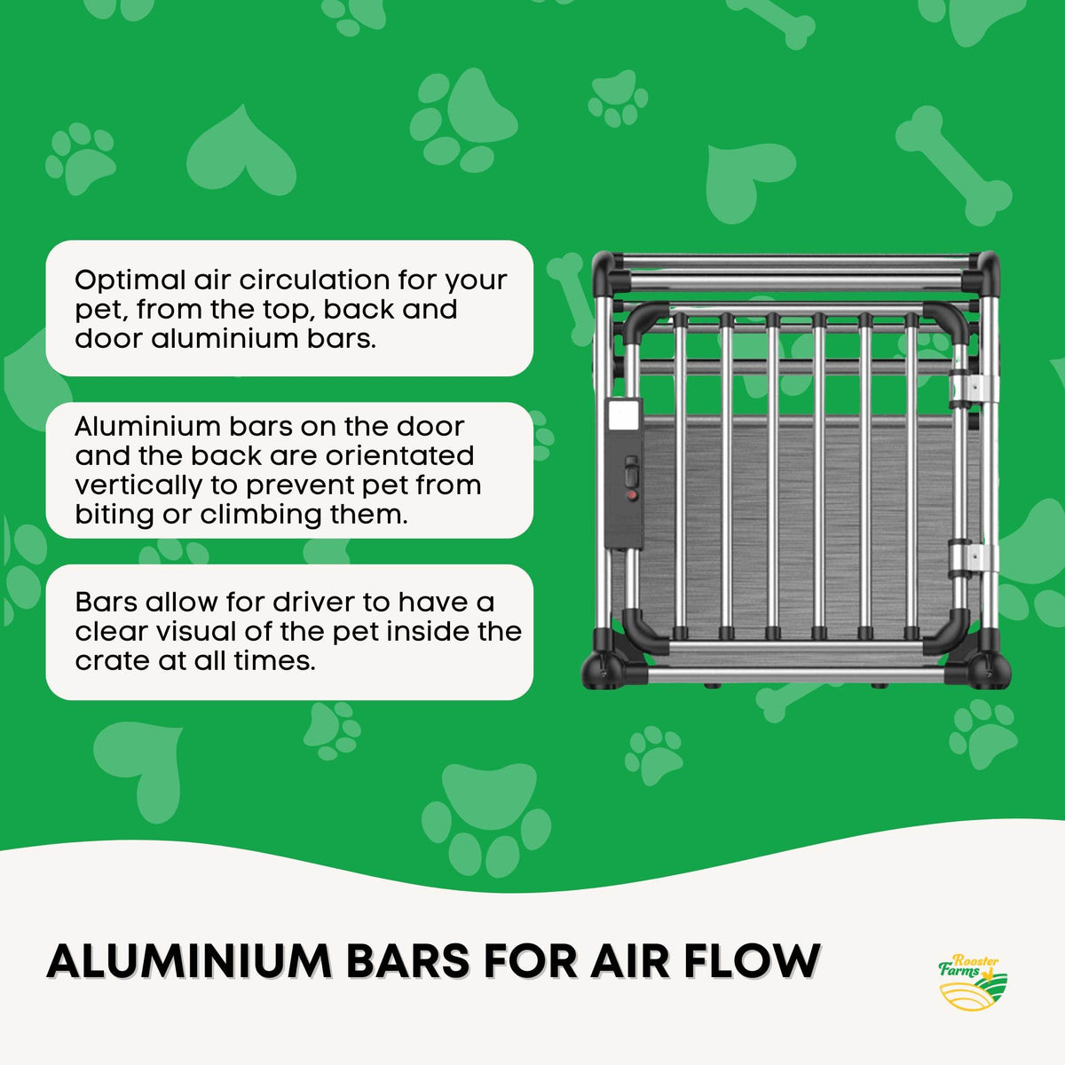 Aluminium Dog Travel Crate 63x68x88cm