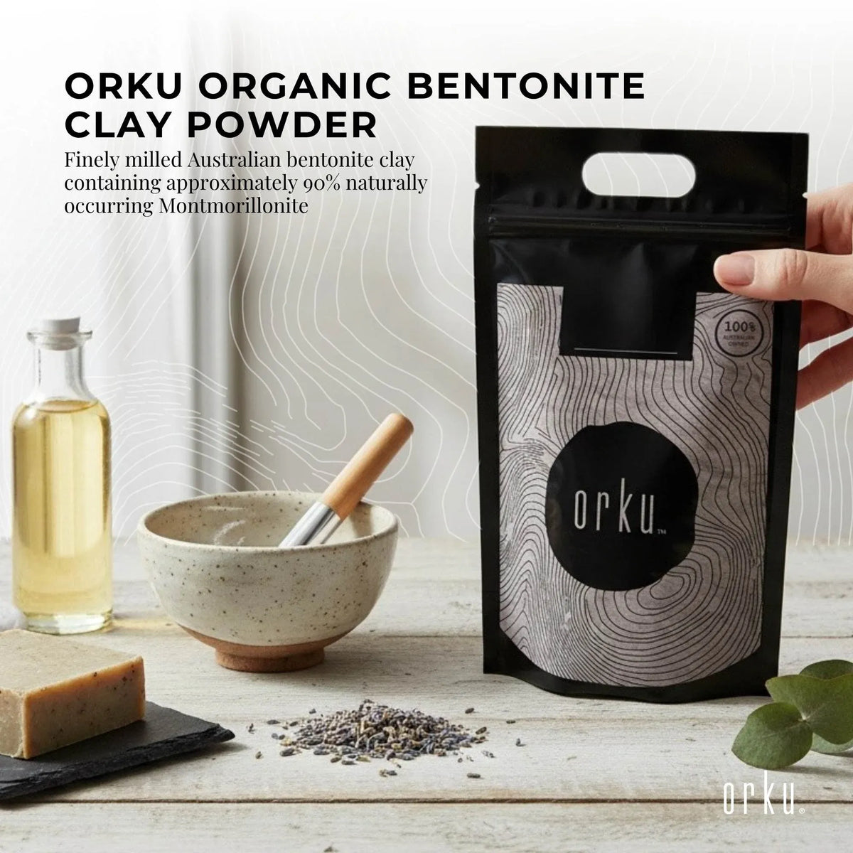 Orku 20Kg Organic Bentonite Clay Powder Cosmetic Grade