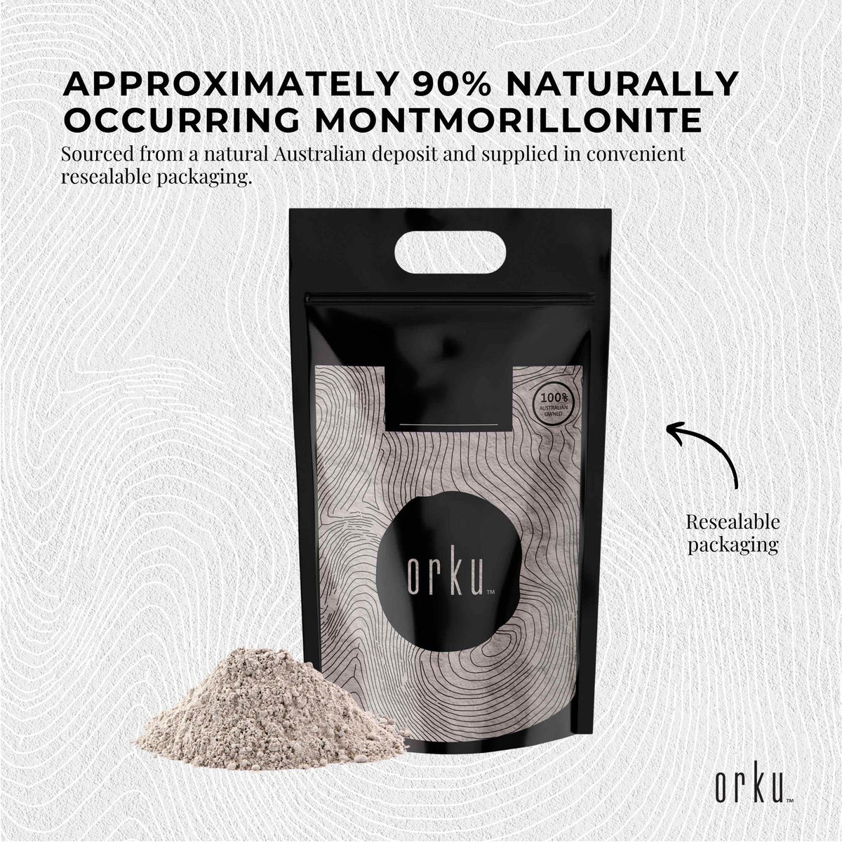 Orku 20Kg Organic Bentonite Clay Powder Cosmetic Grade