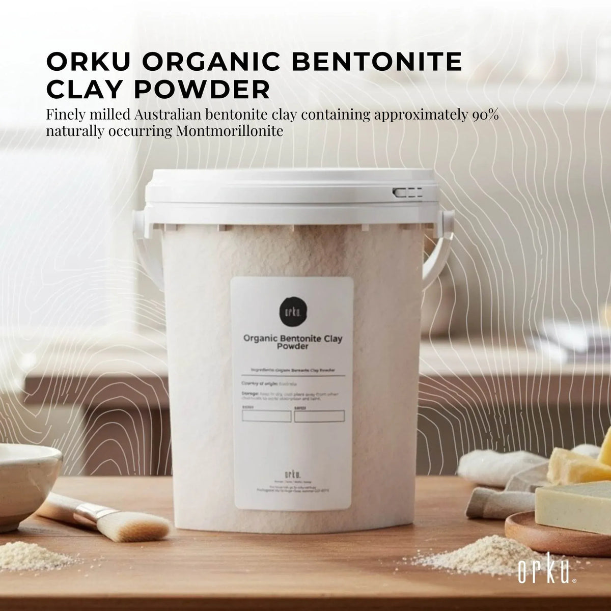 Orku 1.1Kg Organic Bentonite Clay Powder Cosmetic Grade