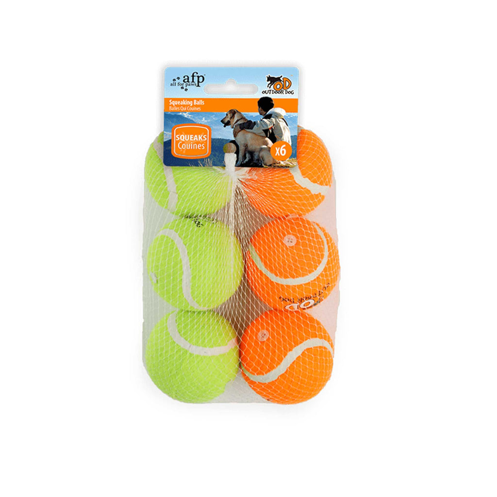 6 Pack Squeaking Tennis Ball