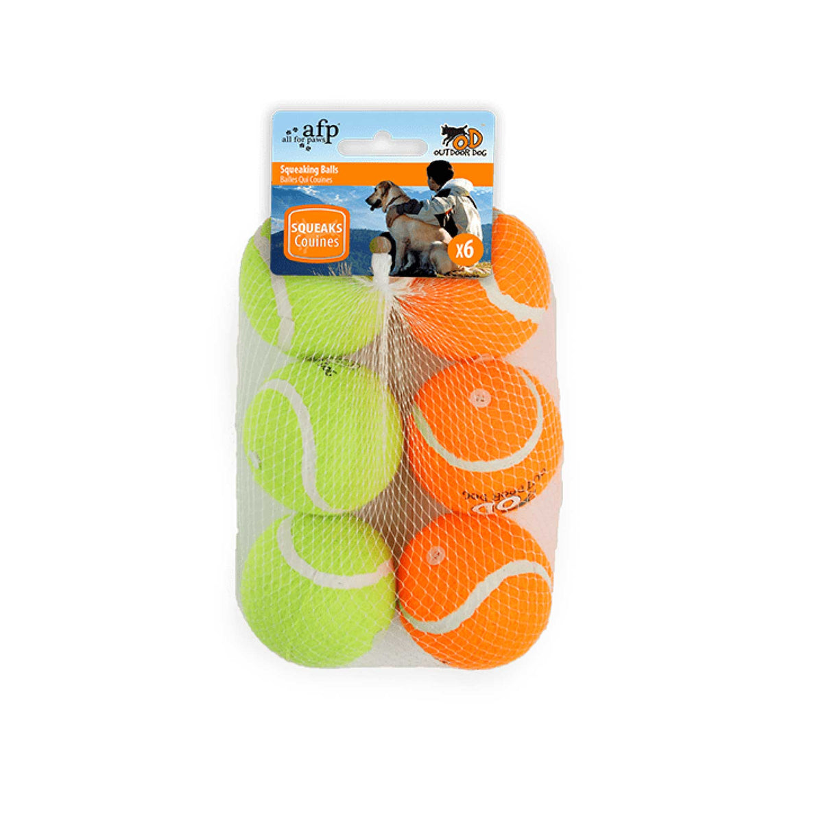 6 Pack Squeaking Tennis Ball