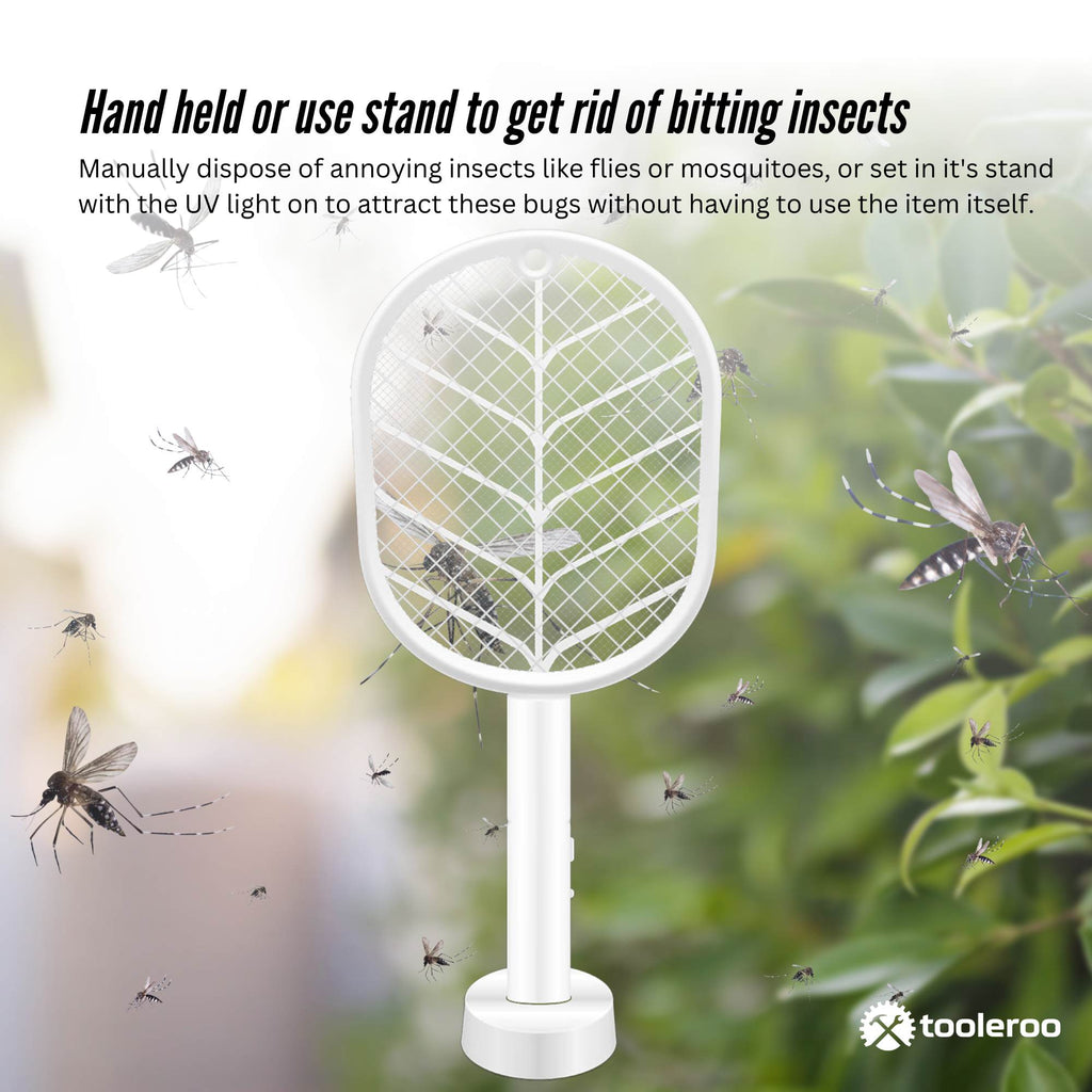 Tooleroo 2 in 1 Rechargeable Mosquito Swatter, White, shown in a real setting, photo 3 of 7