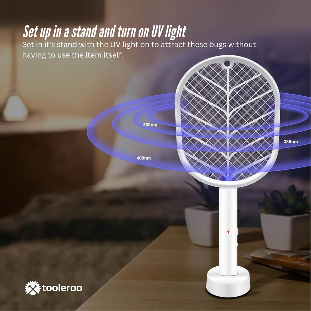 Tooleroo 2 in 1 Rechargeable Mosquito Swatter, White, shown in a real setting, photo 6 of 7