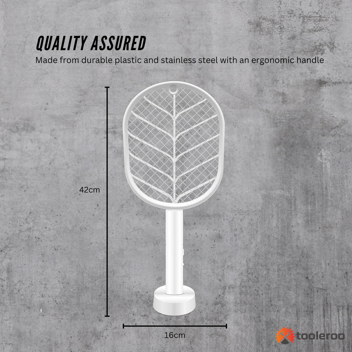 Tooleroo 2 in 1 Rechargeable Mosquito Swatter, White, photo 7 of 7