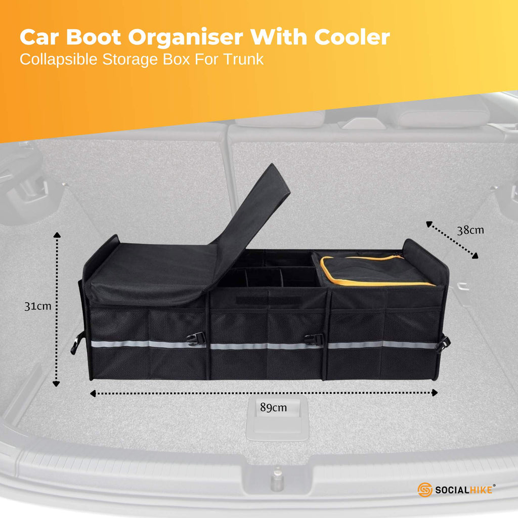 Social Hike Car Boot Organiser with Cooler Bag, 100 L