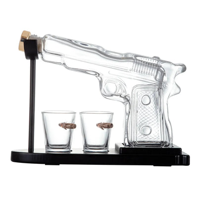 Kitchee 225mL Whisky or Wine Decanter Glass Pistol Set
