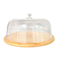 Kitchee 30cm Bamboo Cake Stand + Dome Acrylic Cover - Dessert Display