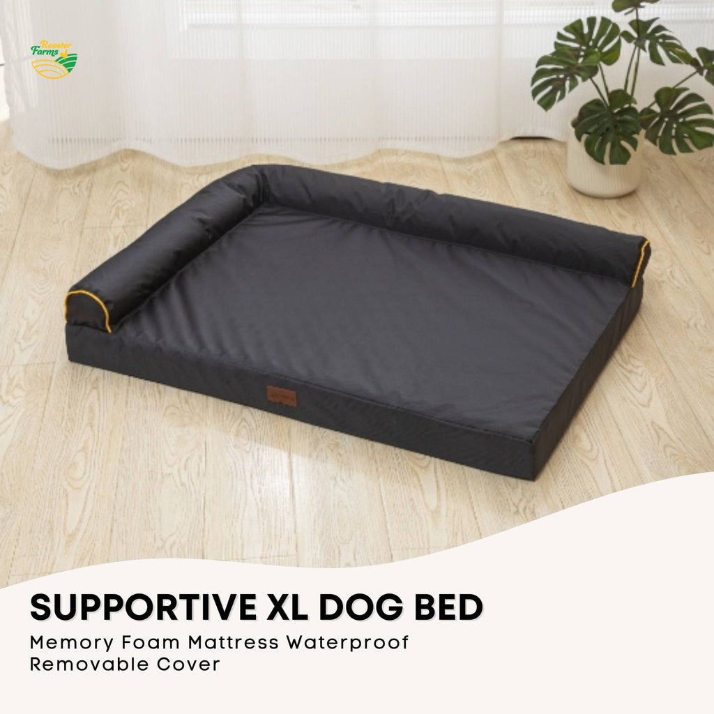 Rooster Farms Supportive Dog Bed XL Grey